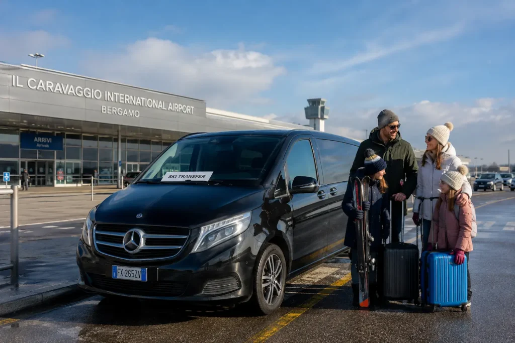 Milan Bergamo Airport ski transfers Bergamo Airport ski private transfer