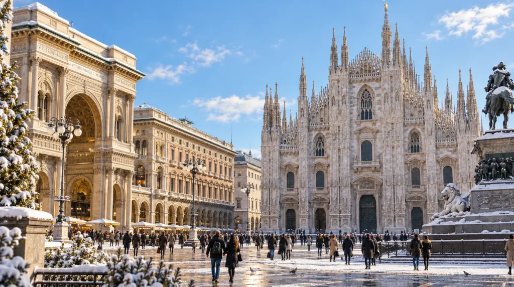 Milan city in winter for private transfers
