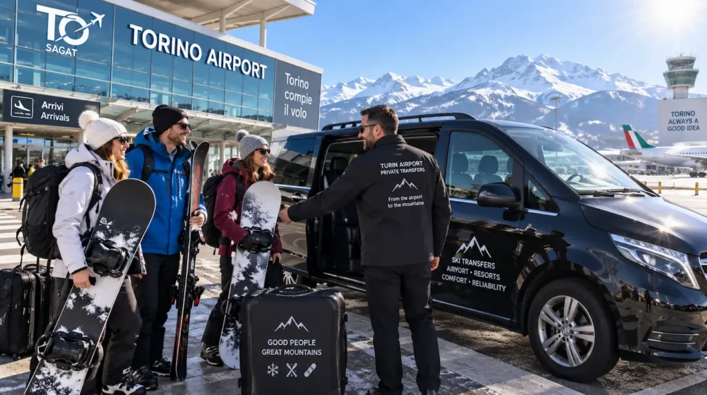 Private ski transfer at Turin Airport